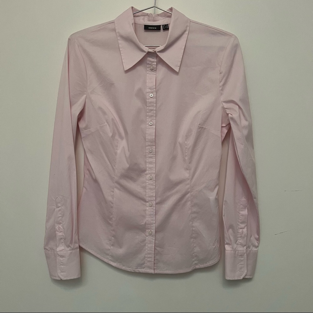 Mexx Women's Long-Sleeved Dress Shirt Pink EUC